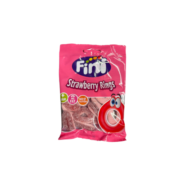 FINI Halal Fizzy Strawberry Rings 75g