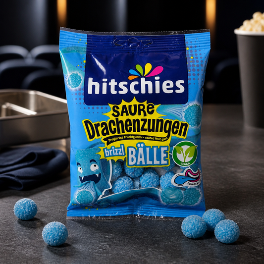 Hitschies saure Drachenzungen brizzl Bälle blau 100g