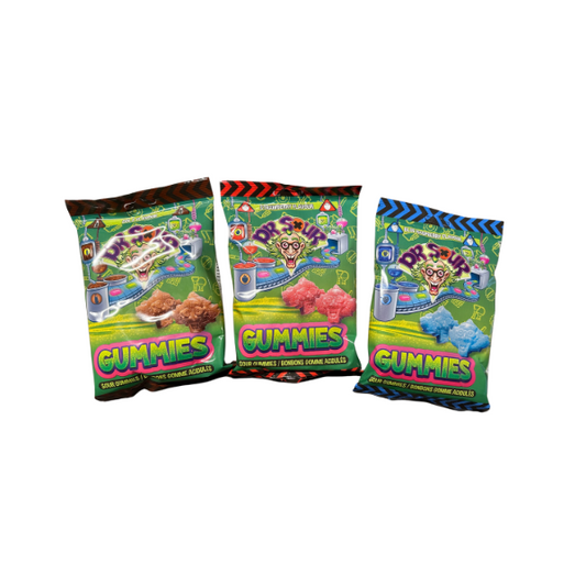 Dr. Sour Gummies - Strawberry, Blue Raspberry oder Cola Tüte 200g